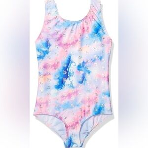 Danskin girls Gymnastics Leotard in unicorn pastels size S excellent condition